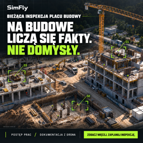 Bieżąca inspekcja placu budowy z drona — na budowie liczą się fakty, nie domysły